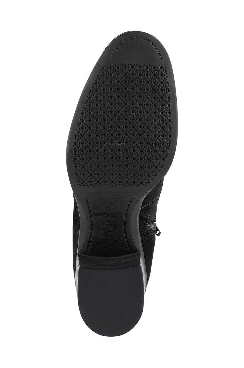 Geox cizme New Asheel femei culoarea negru cu toc drept - Pled.ro