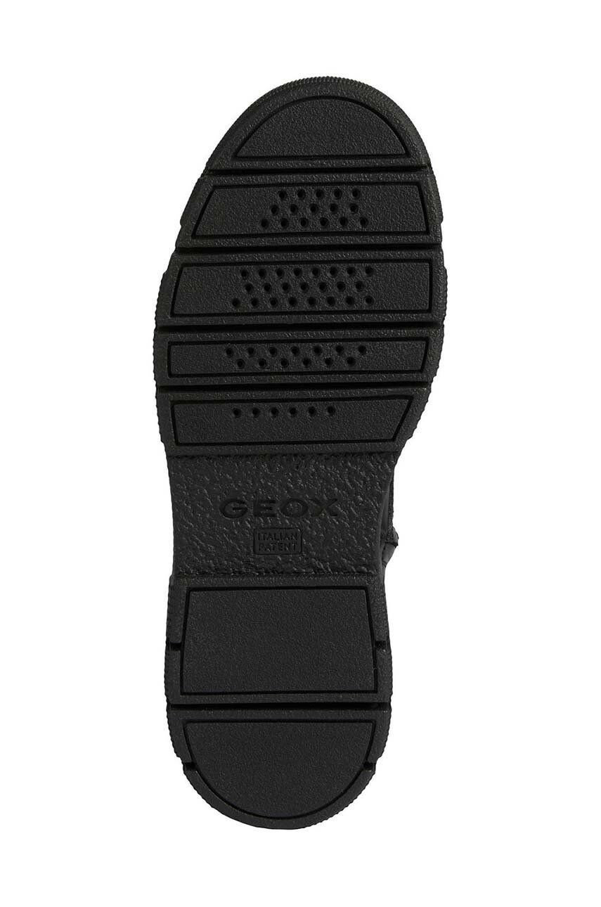 Geox ghete de piele Isotte C femei culoarea negru cu toc plat - Pled.ro