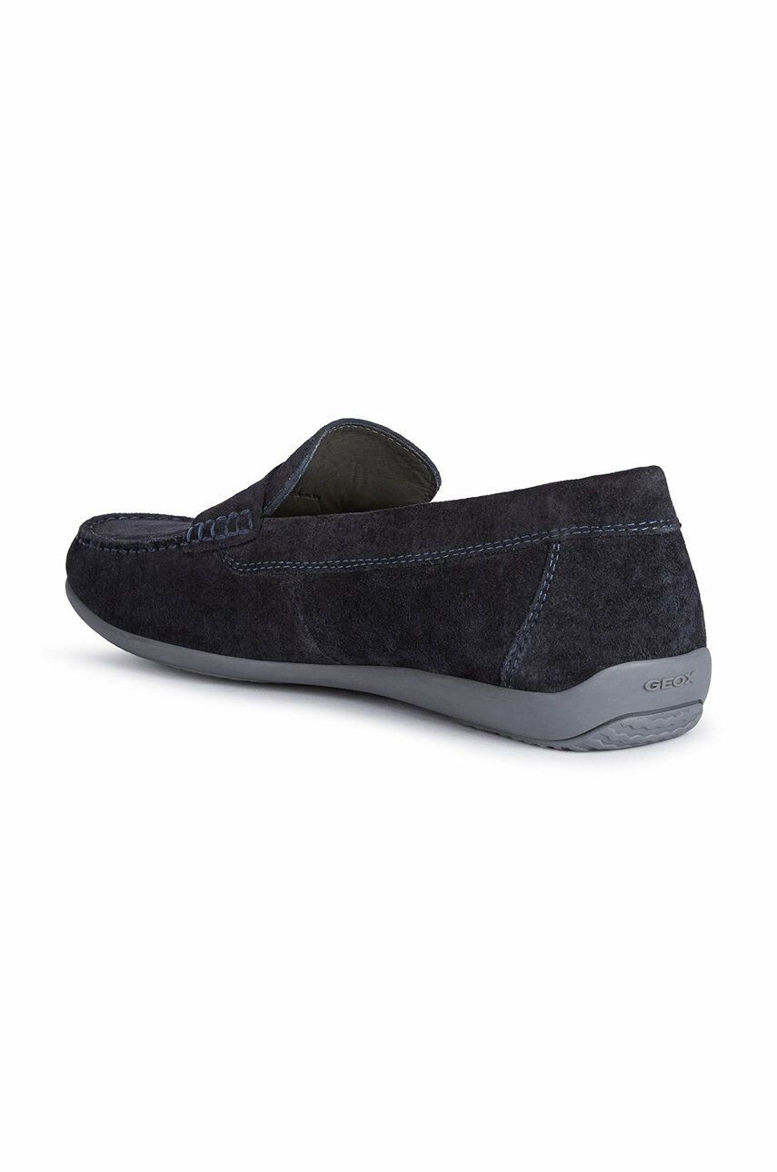 Geox mocasini de piele barbati culoarea albastru marin - Pled.ro