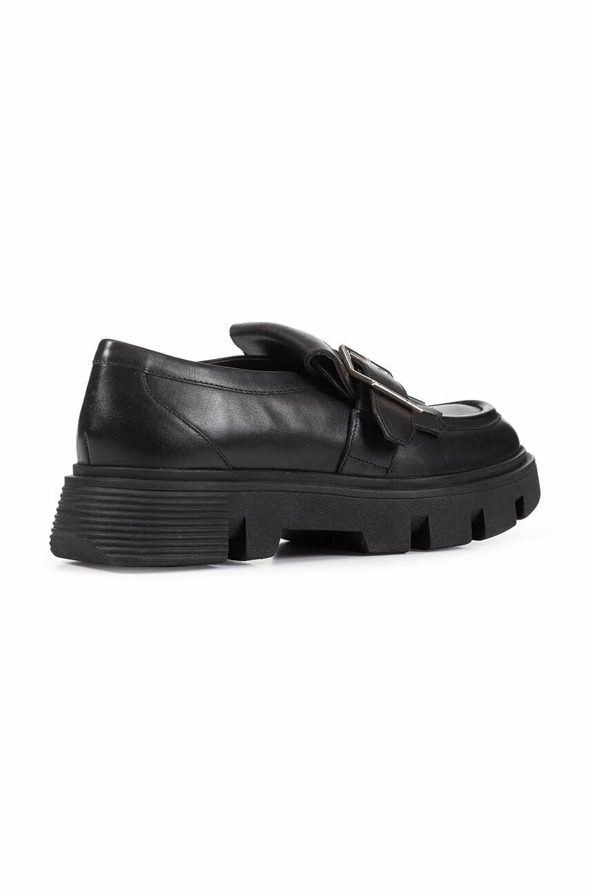 Geox mocasini de piele D VILDE femei culoarea negru cu toc plat D26UAN 00085 C9999 - Pled.ro