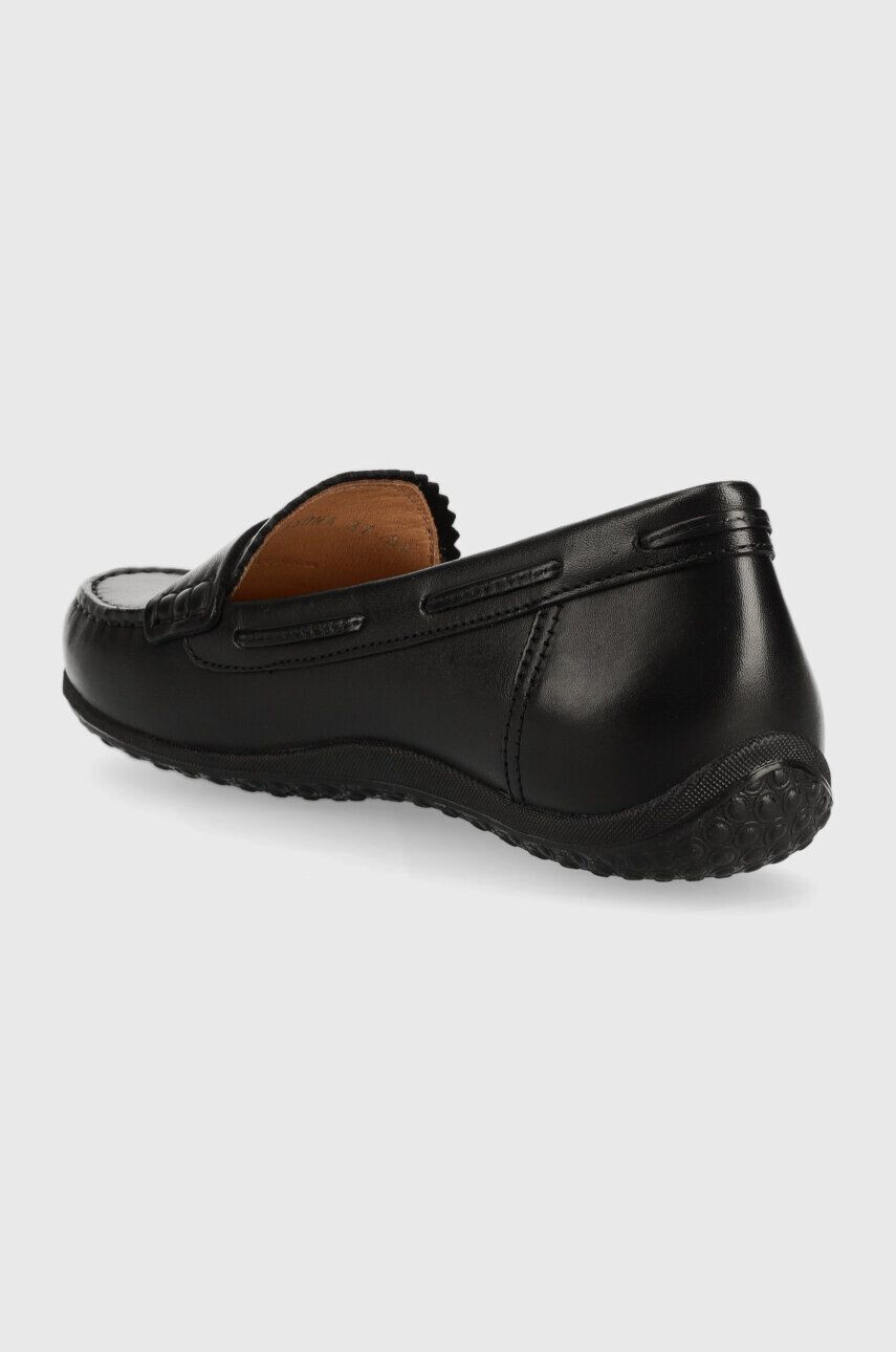 Geox mocasini din piele D VEGA MOC A femei culoarea negru cu toc plat D35DNA 043BC C9999 - Pled.ro