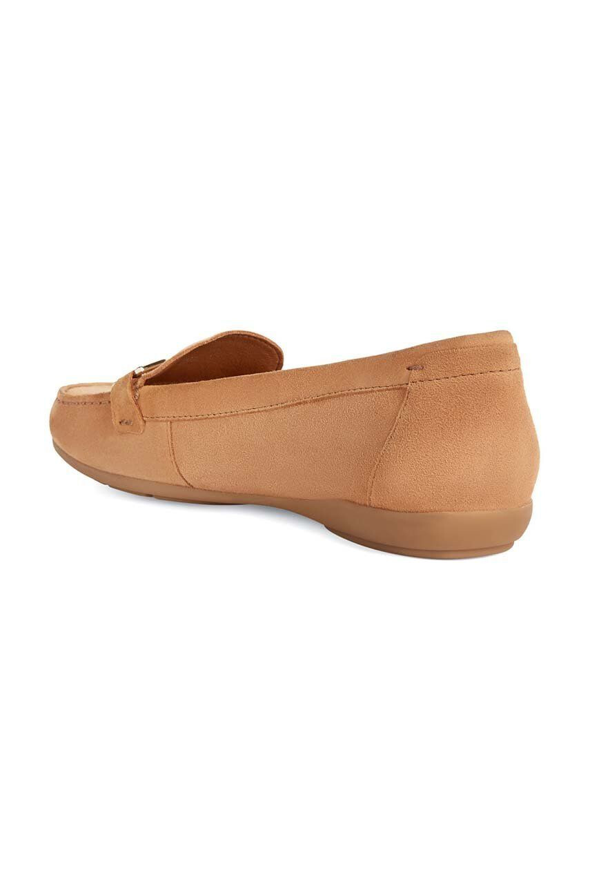 Geox mocasini din piele intoarsa D ANNYTAH MOC femei culoarea maro cu toc plat D84BMA 00021 C5006 - Pled.ro