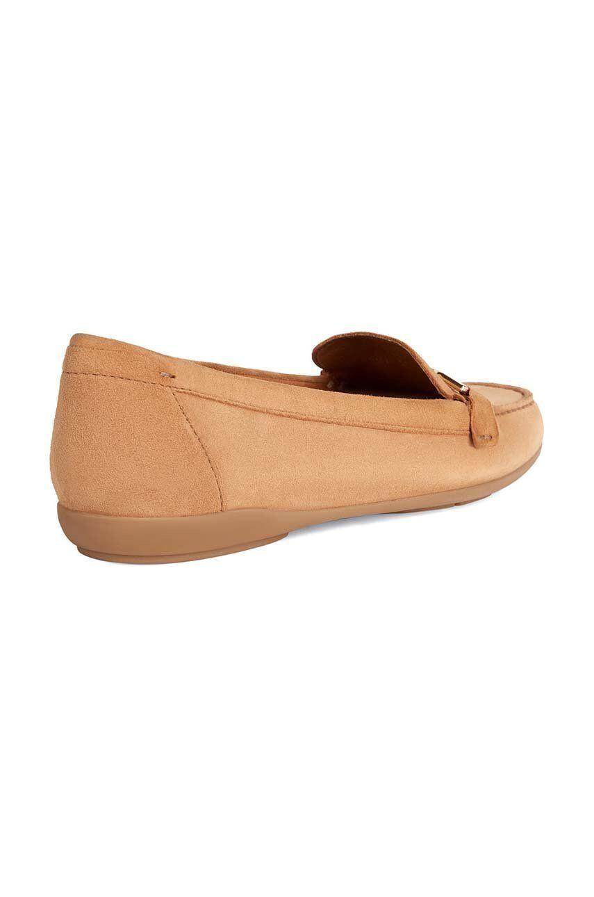 Geox mocasini din piele intoarsa D ANNYTAH MOC femei culoarea maro cu toc plat D84BMA 00021 C5006 - Pled.ro