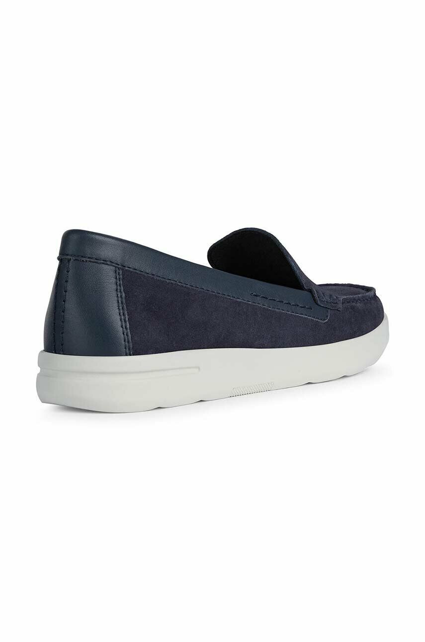 Geox mocasini din piele intoarsa D XAND 2J femei culoarea albastru marin cu toc plat D25SUB 02285 C4322 - Pled.ro