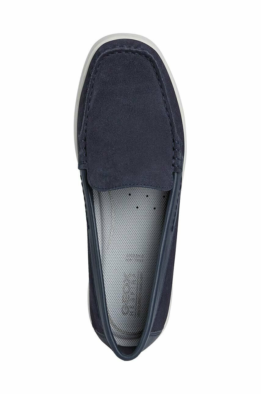 Geox mocasini din piele intoarsa D XAND 2J femei culoarea albastru marin cu toc plat D25SUB 02285 C4322 - Pled.ro