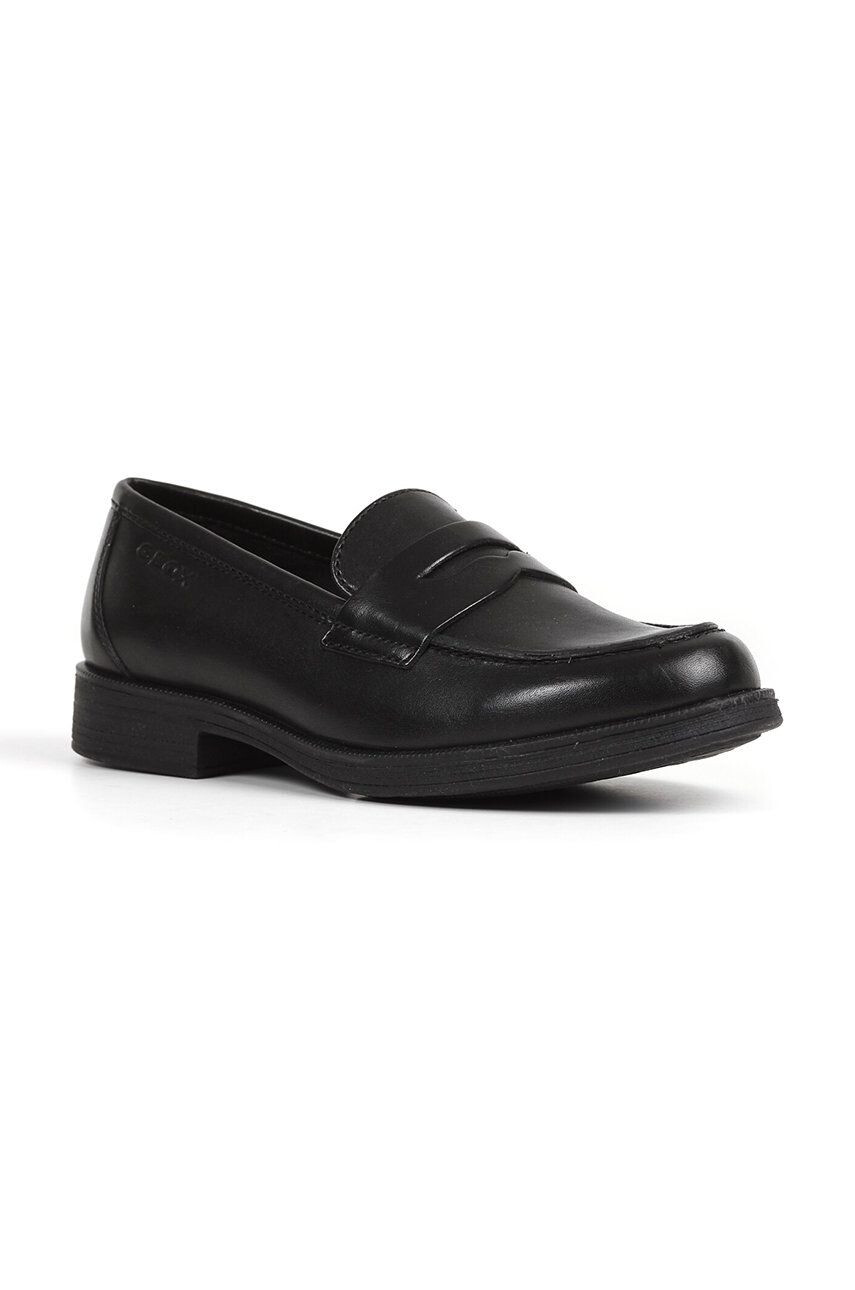 Geox mocasini din piele Agata femei culoarea negru cu toc plat - Pled.ro