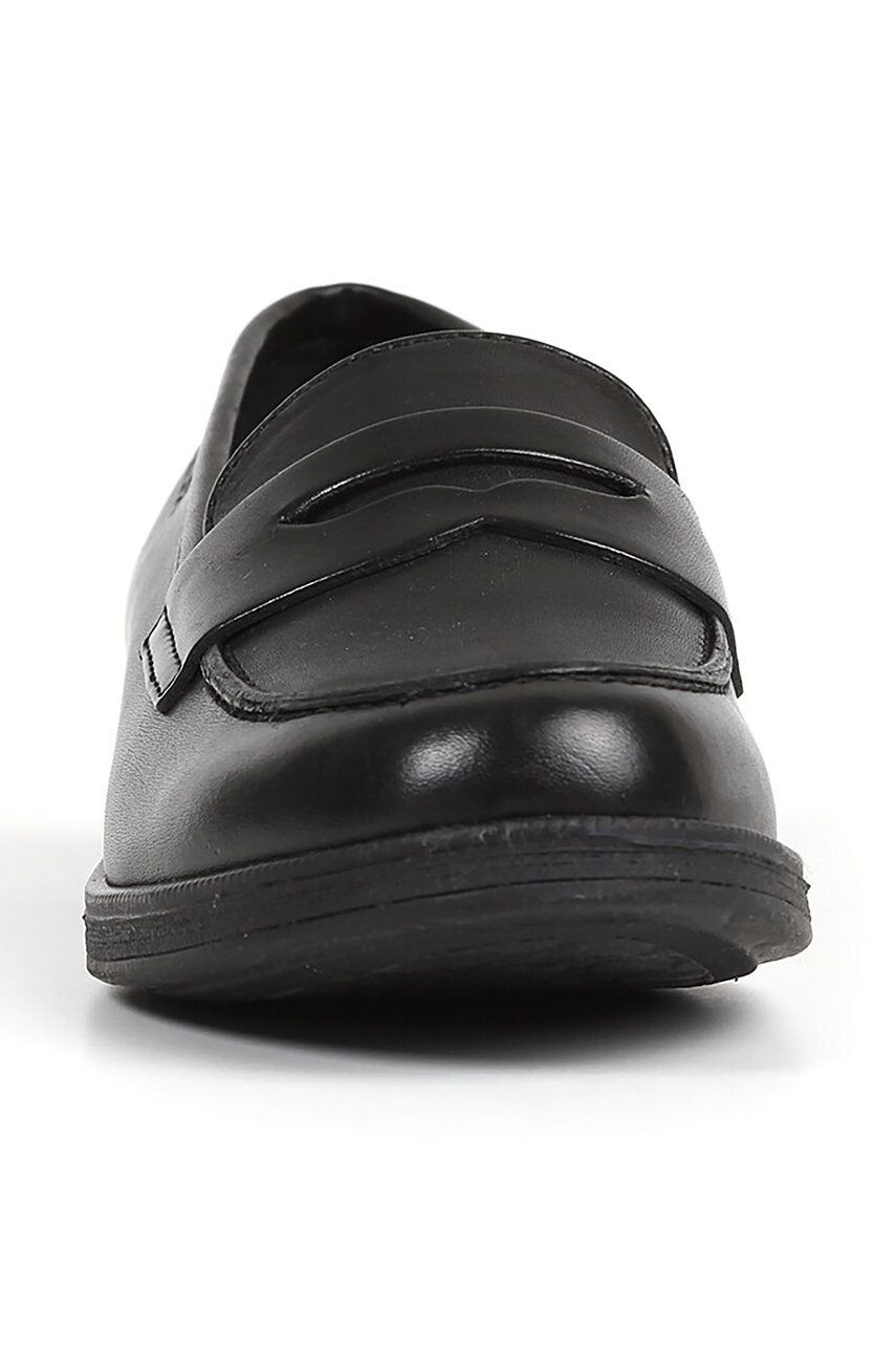 Geox mocasini din piele Agata femei culoarea negru cu toc plat - Pled.ro