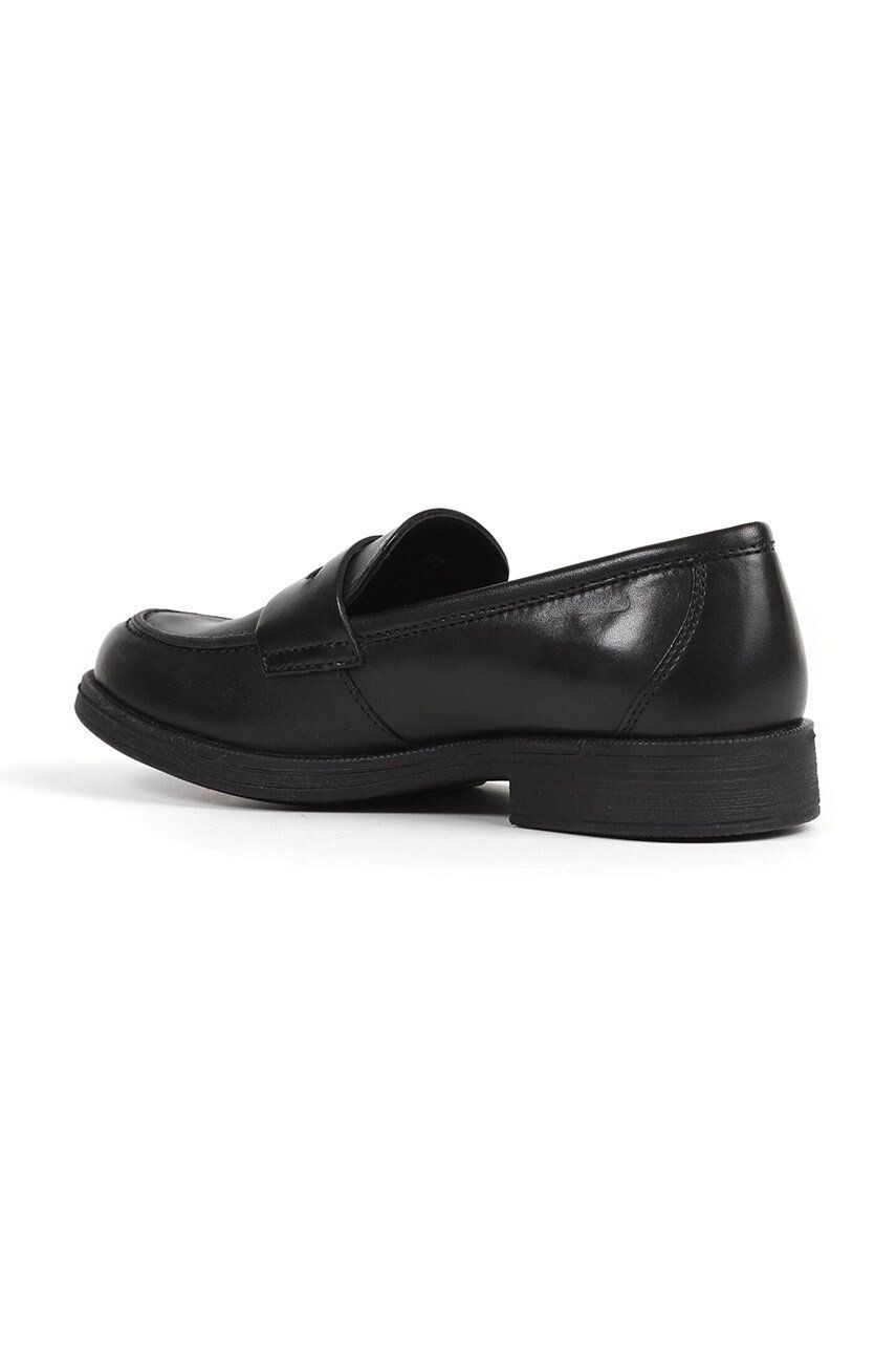 Geox mocasini din piele Agata femei culoarea negru cu toc plat - Pled.ro