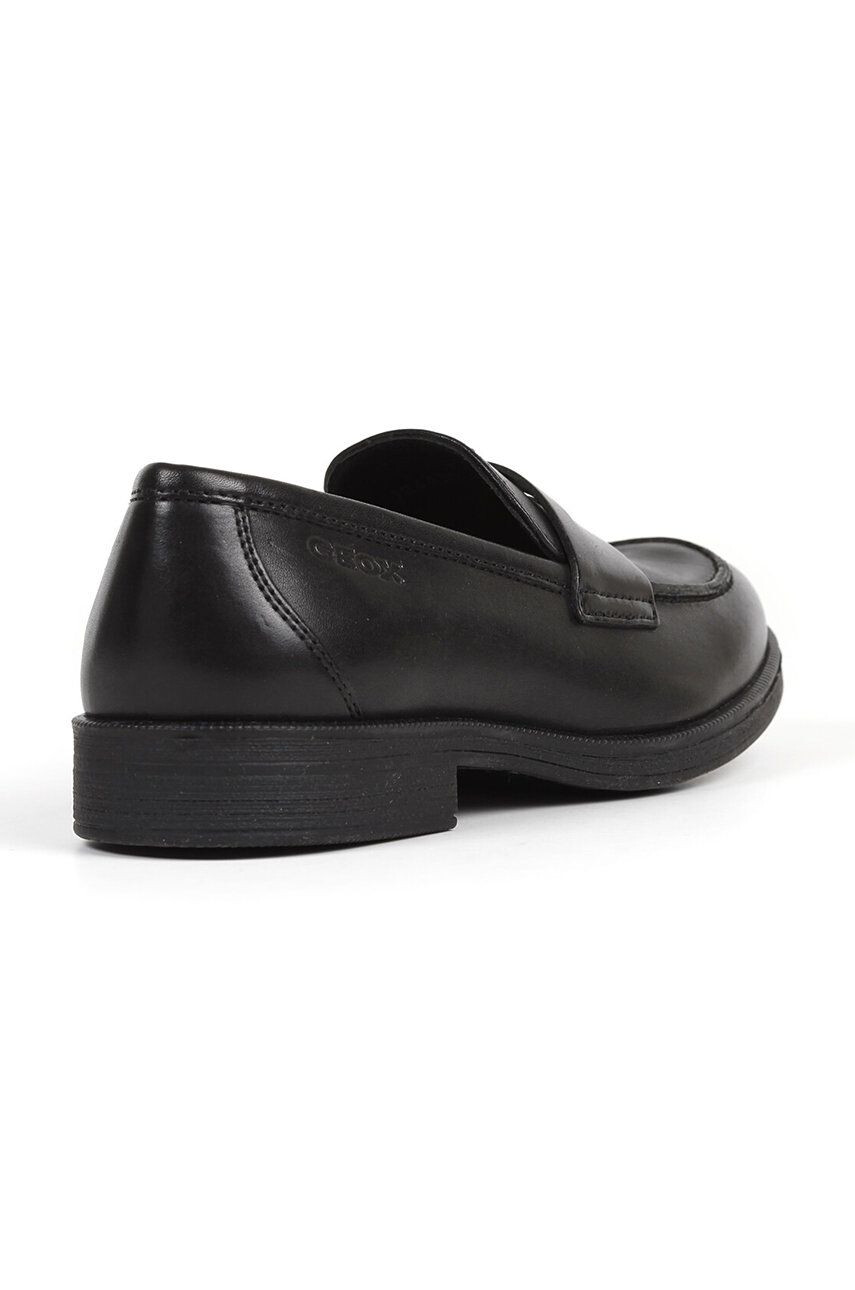 Geox mocasini din piele Agata femei culoarea negru cu toc plat - Pled.ro