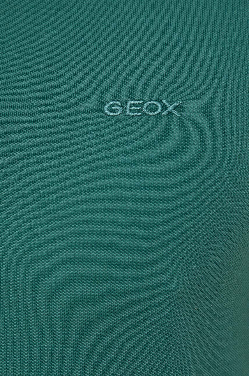 Geox polo de bumbac culoarea verde neted - Pled.ro