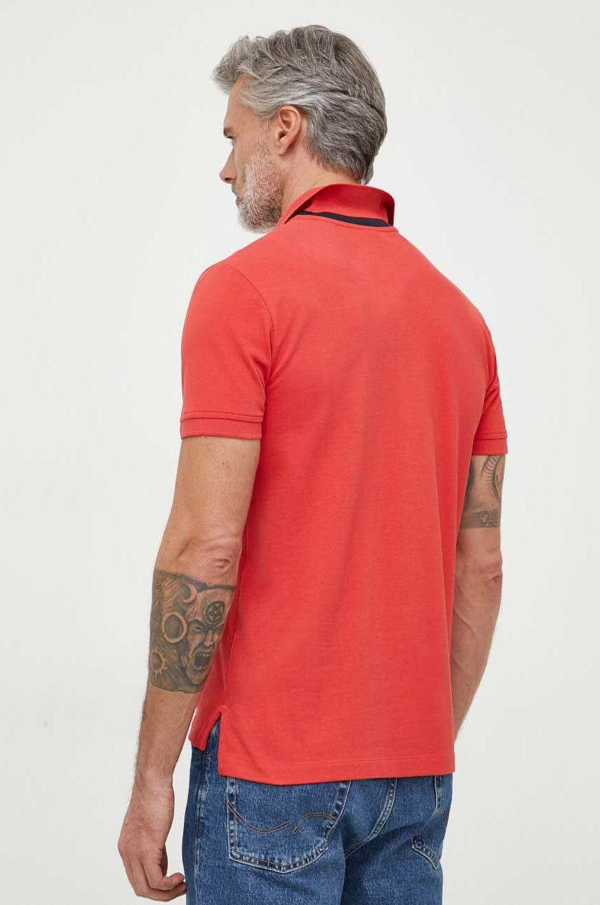 Geox polo de bumbac culoarea rosu modelator - Pled.ro