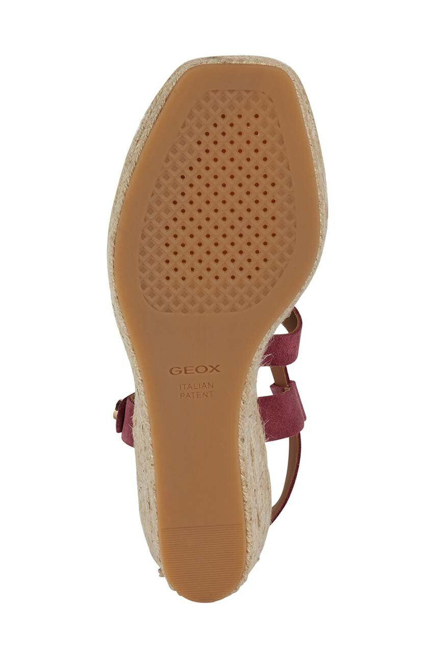 Geox sandale din piele intoarsa D PANAREA femei culoarea bordo toc pana D35UYB 00022 C8335 - Pled.ro