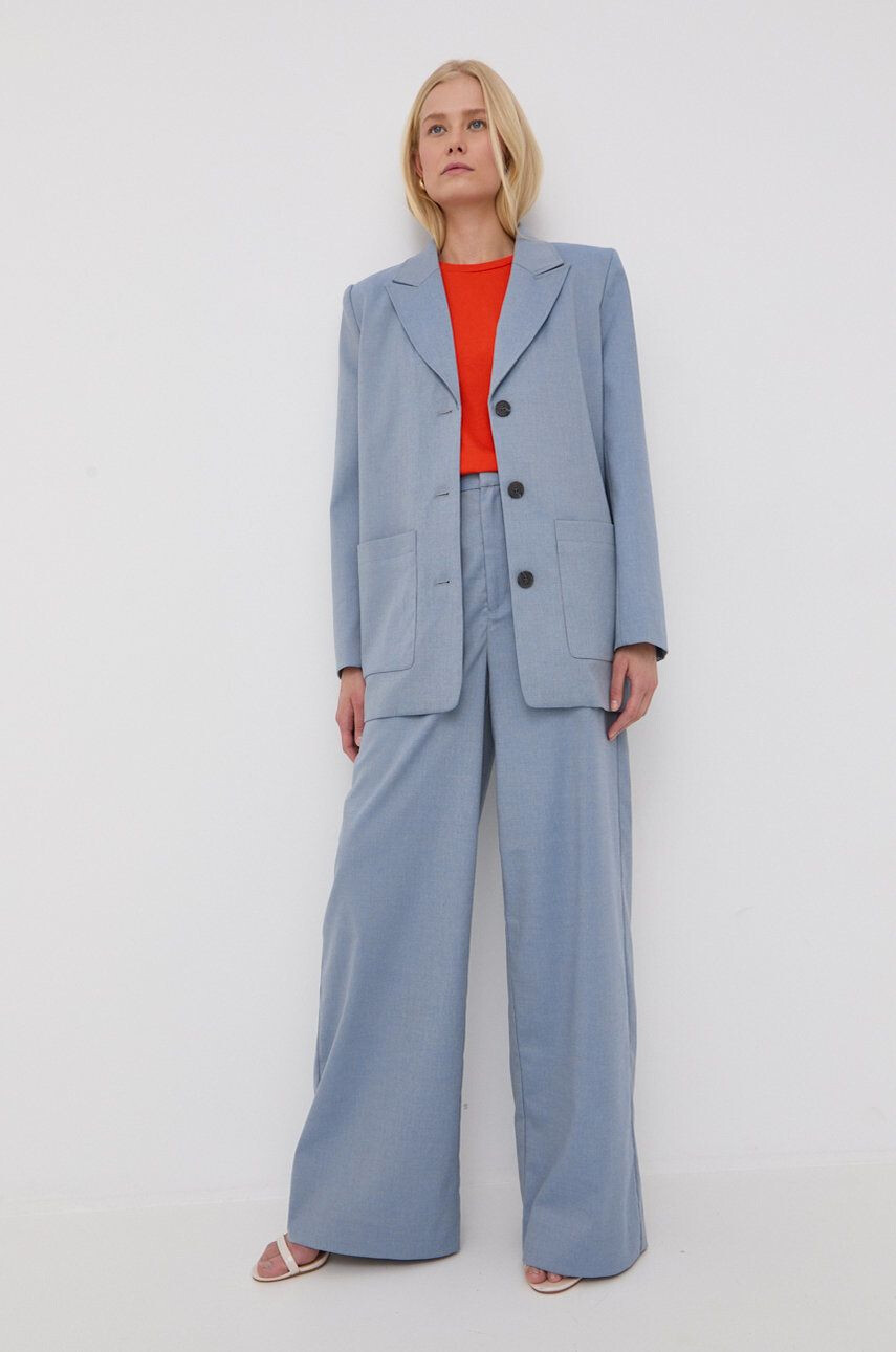 Gestuz blazer din amestec de in oversize neted - Pled.ro