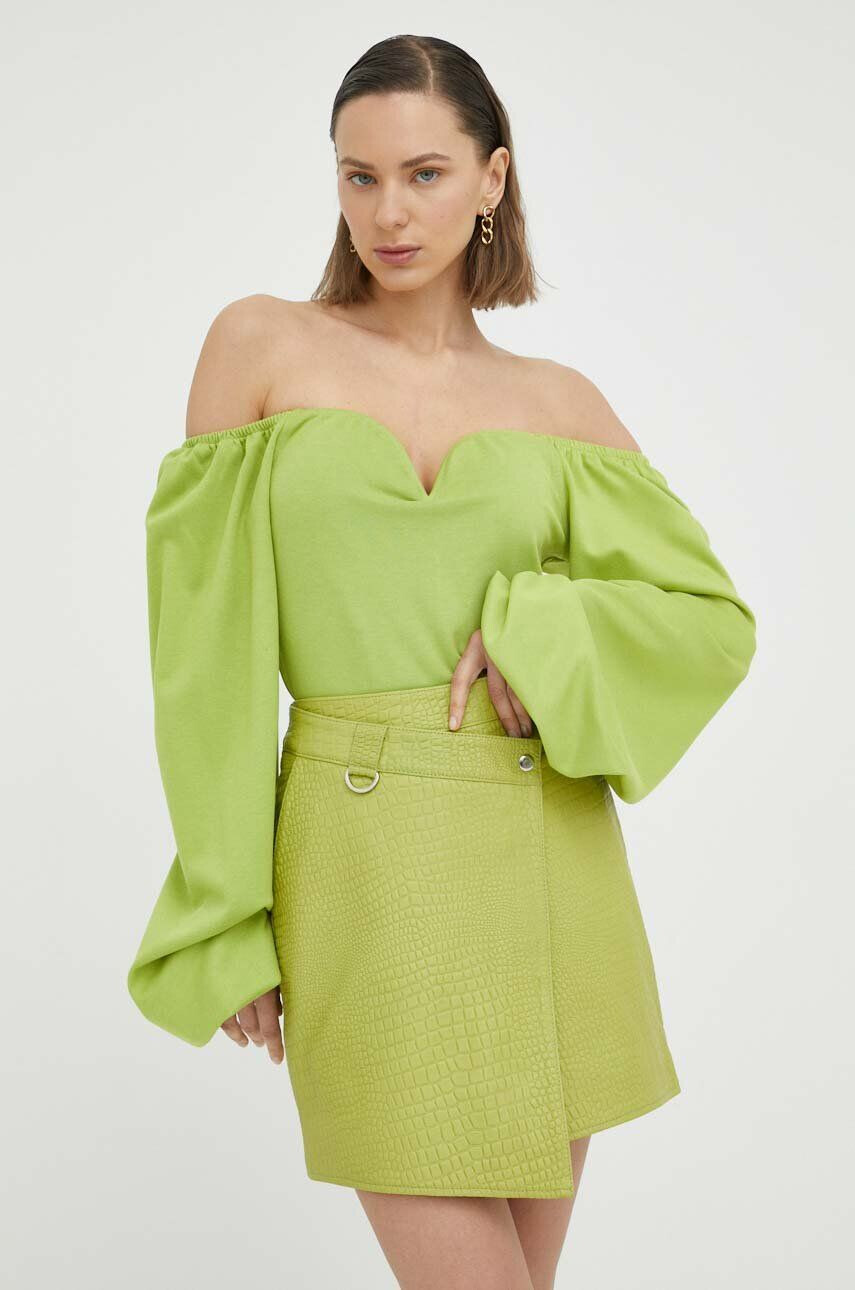 Gestuz bluza femei culoarea verde neted - Pled.ro