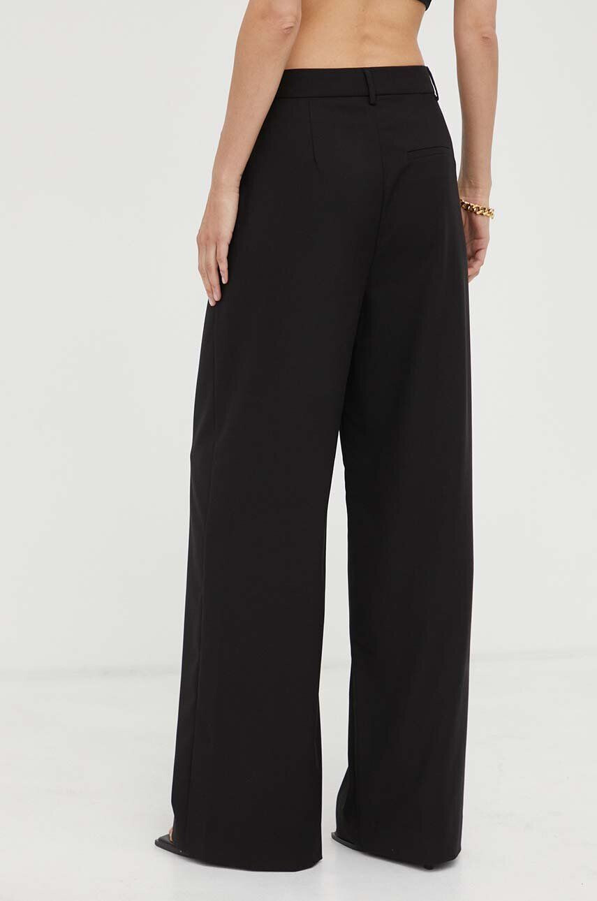 Gestuz pantaloni femei culoarea negru drept high waist - Pled.ro