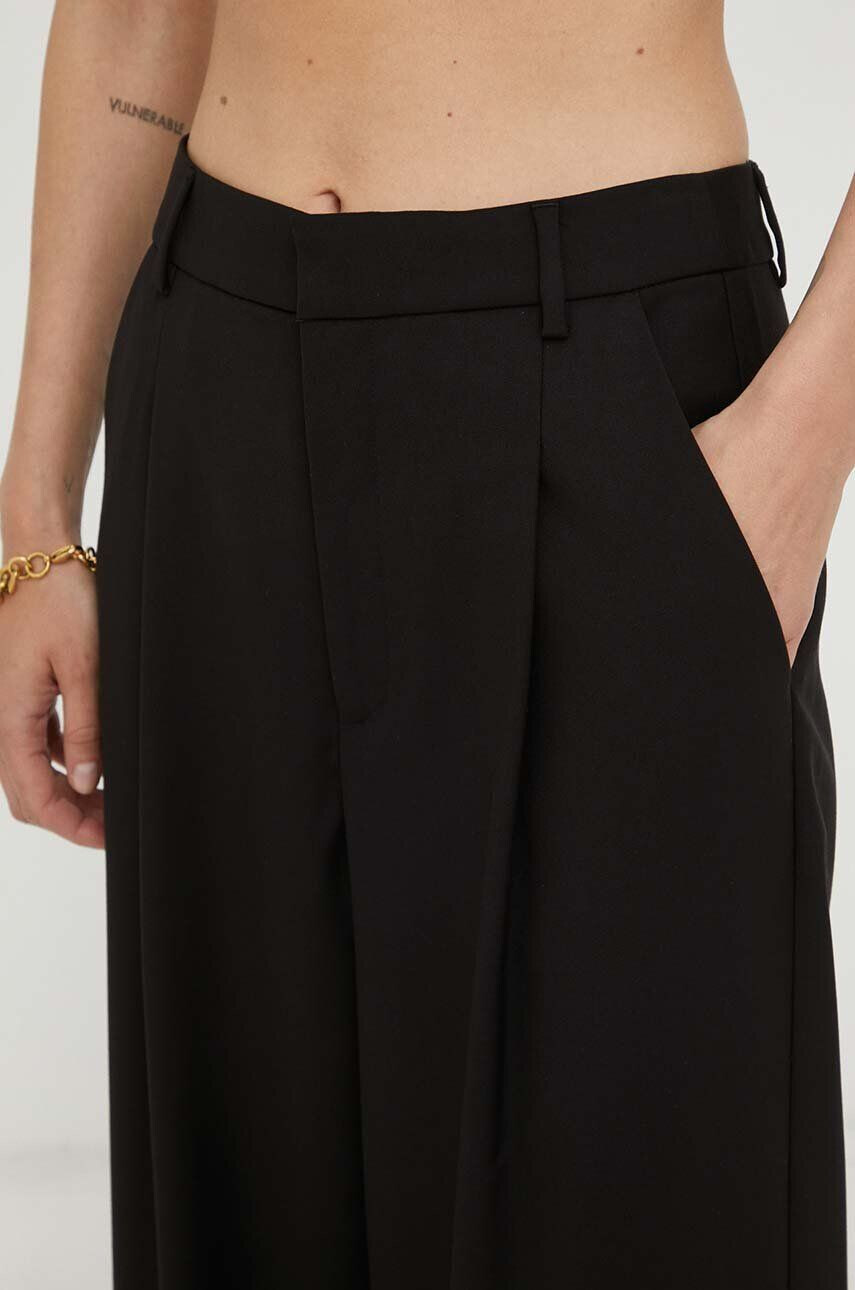 Gestuz pantaloni femei culoarea negru drept high waist - Pled.ro