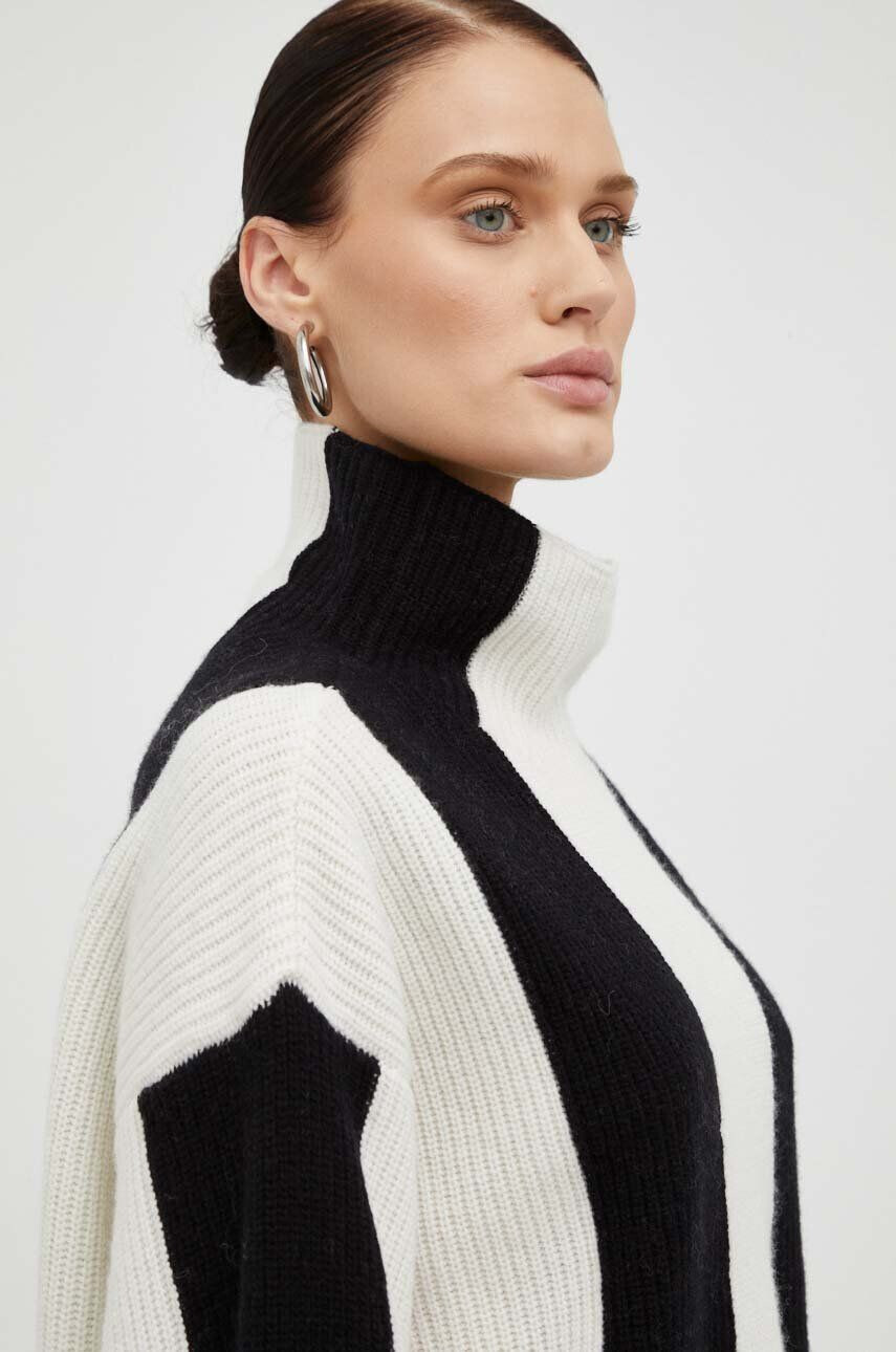 Gestuz pulover de lana femei culoarea negru cu turtleneck - Pled.ro