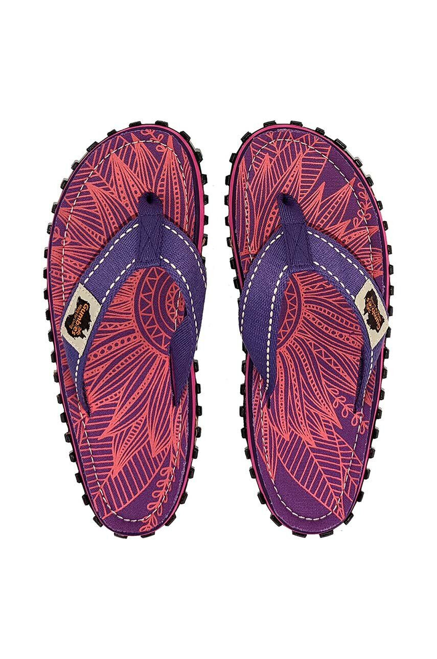 Gumbies slapi Islander femei culoarea violet cu toc plat - Pled.ro