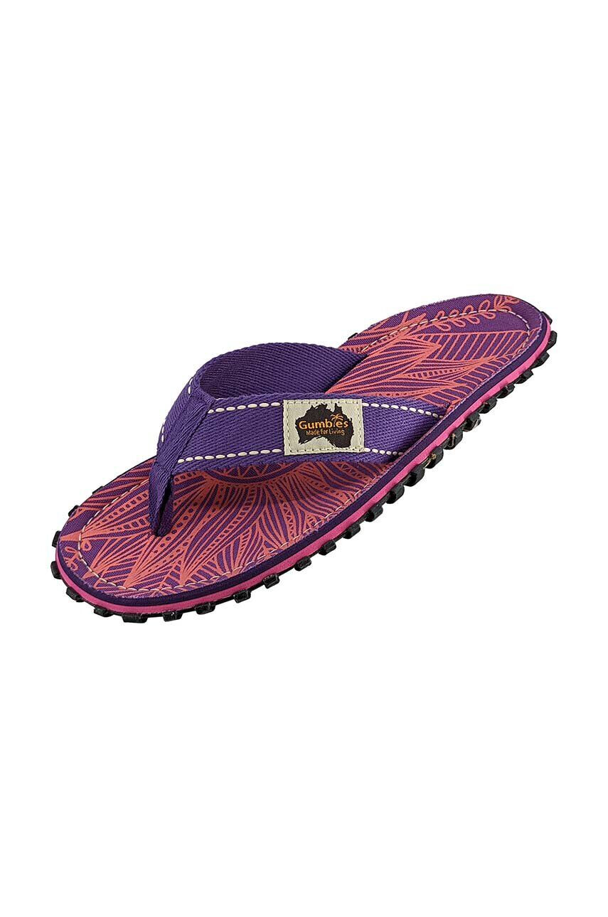 Gumbies slapi Islander femei culoarea violet cu toc plat - Pled.ro