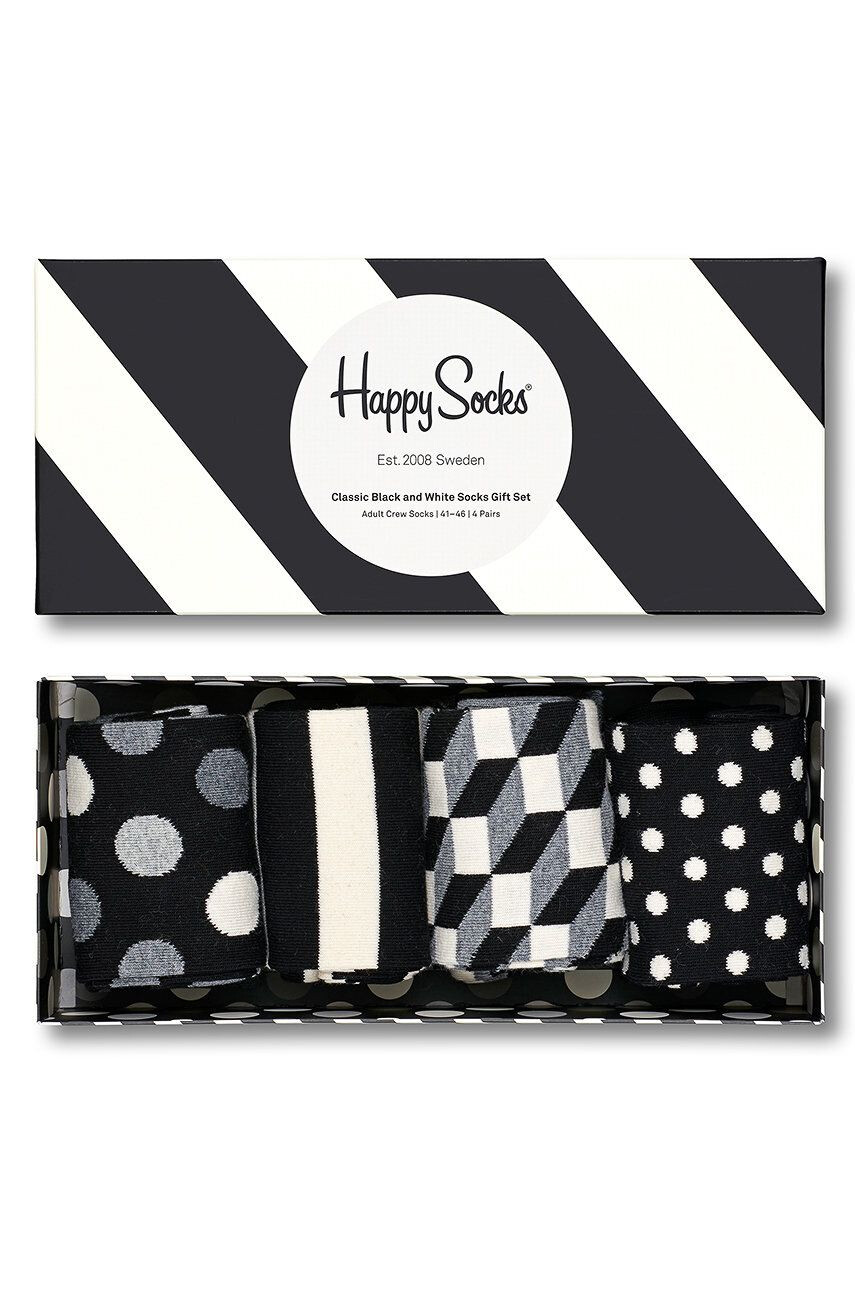 Happy Socks sosete 4-pack femei culoarea negru - Pled.ro