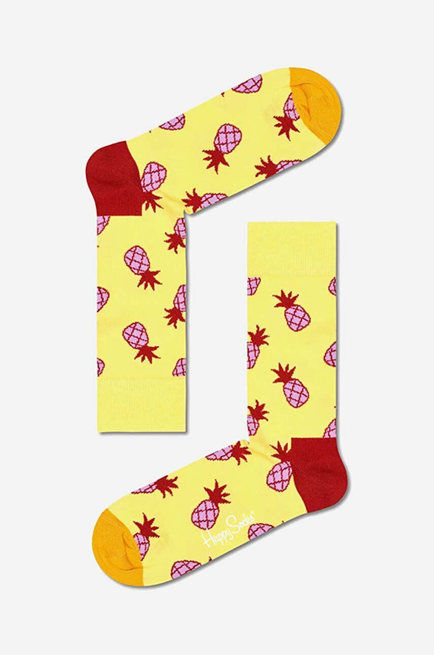 Happy Socks sosete culoarea galben Skarpetki Pineapple PNA01-2200 - Pled.ro