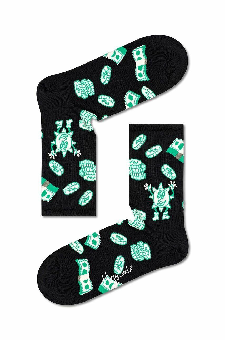 Happy Socks sosete Black Happy Money culoarea negru - Pled.ro