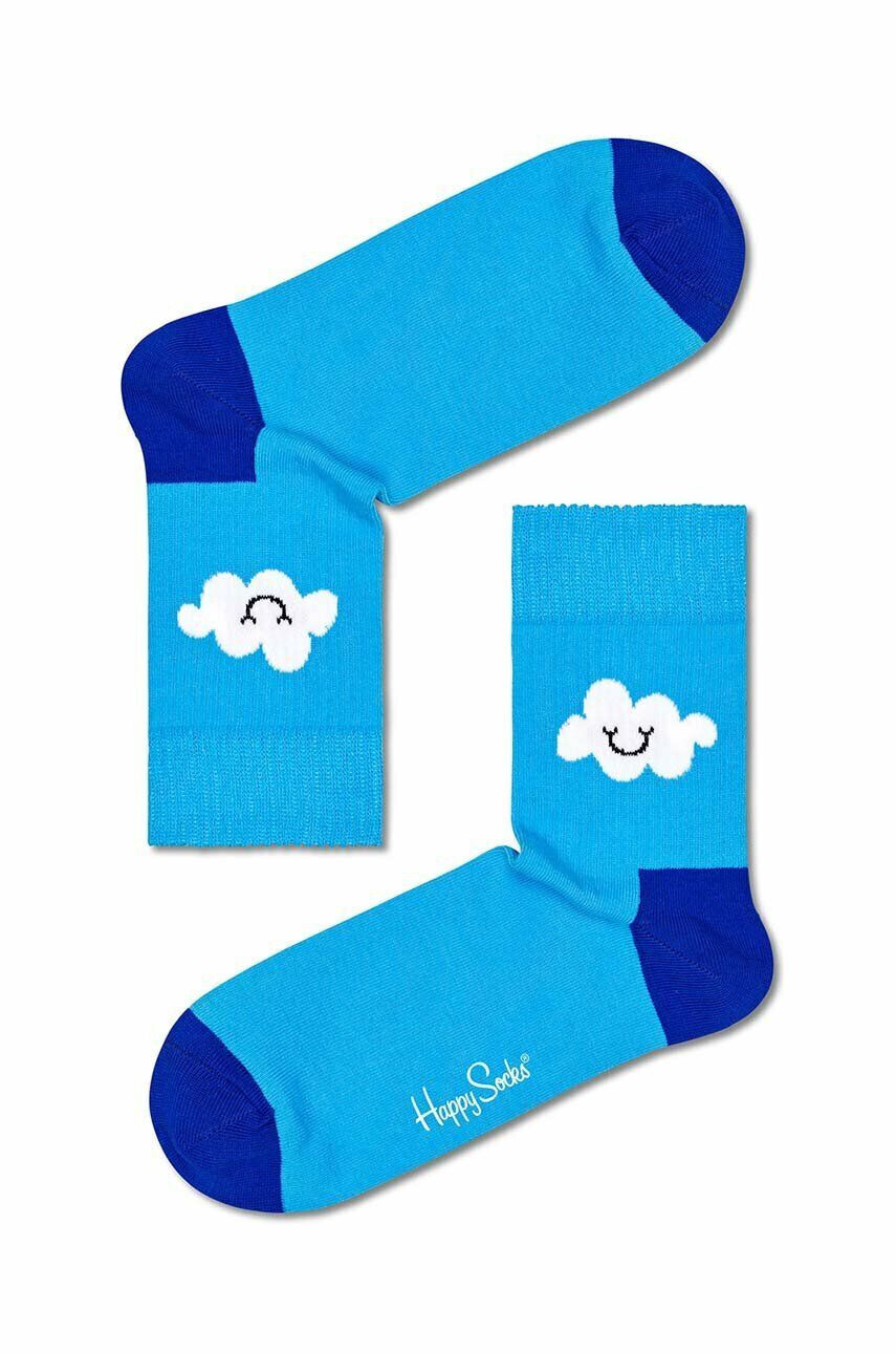 Happy Socks sosete Light Blue Cloud 1/2 Crew culoarea turcoaz - Pled.ro