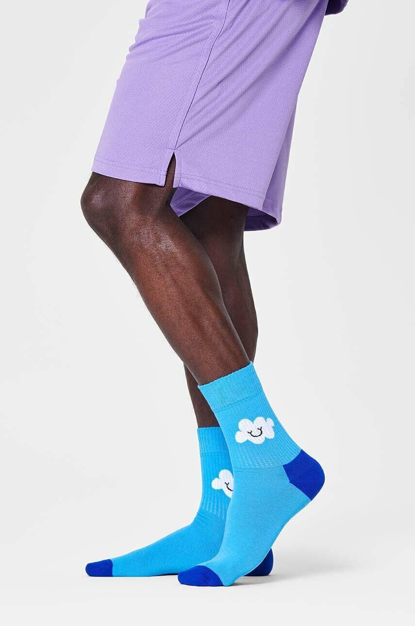 Happy Socks sosete Light Blue Cloud 1/2 Crew culoarea turcoaz - Pled.ro