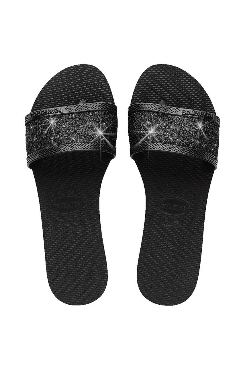 Havaianas papuci YOU ANGRA GLITTER femei culoarea negru 4148294.0090 - Pled.ro