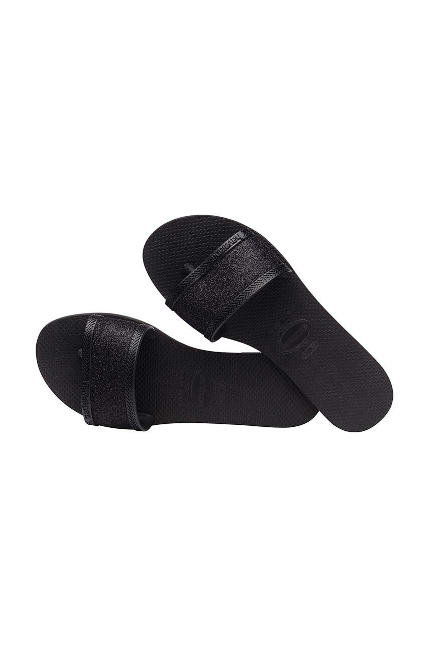 Havaianas papuci YOU ANGRA GLITTER femei culoarea negru 4148294.0090 - Pled.ro