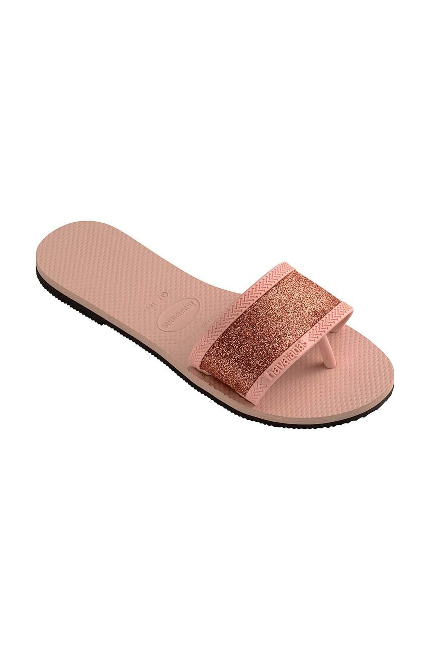 Havaianas papuci YOU ANGRA GLITTER femei culoarea roz 4148294.0076 - Pled.ro