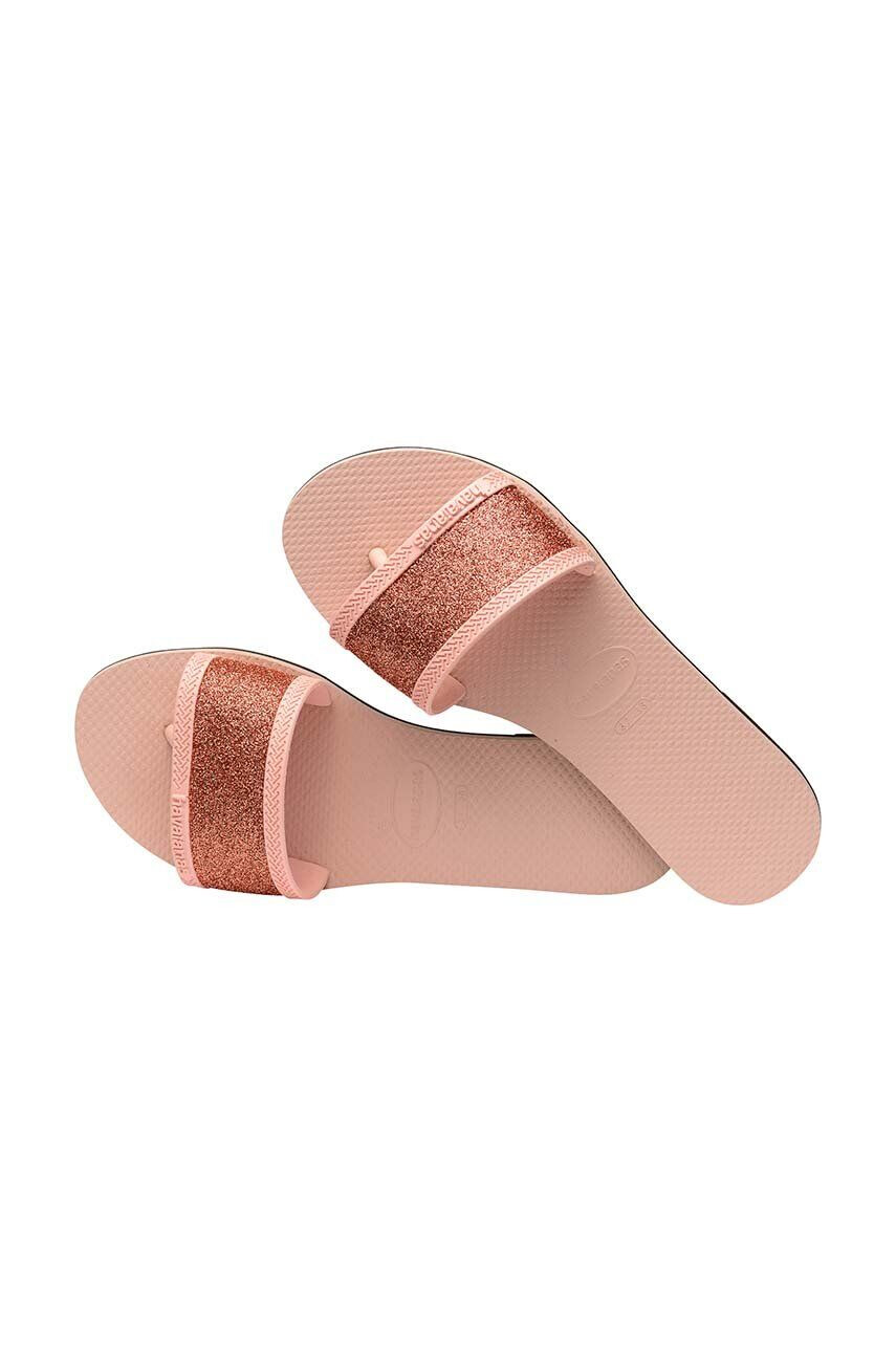 Havaianas papuci YOU ANGRA GLITTER femei culoarea roz 4148294.0076 - Pled.ro