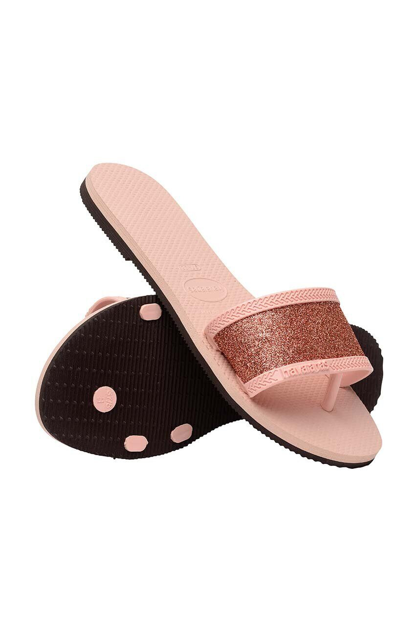 Havaianas papuci YOU ANGRA GLITTER femei culoarea roz 4148294.0076 - Pled.ro