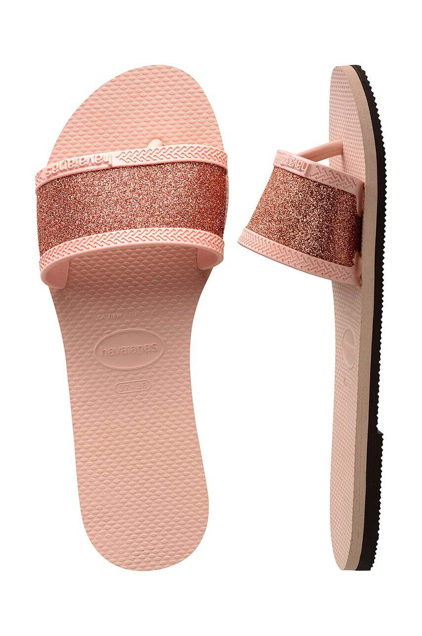 Havaianas papuci YOU ANGRA GLITTER femei culoarea roz 4148294.0076 - Pled.ro