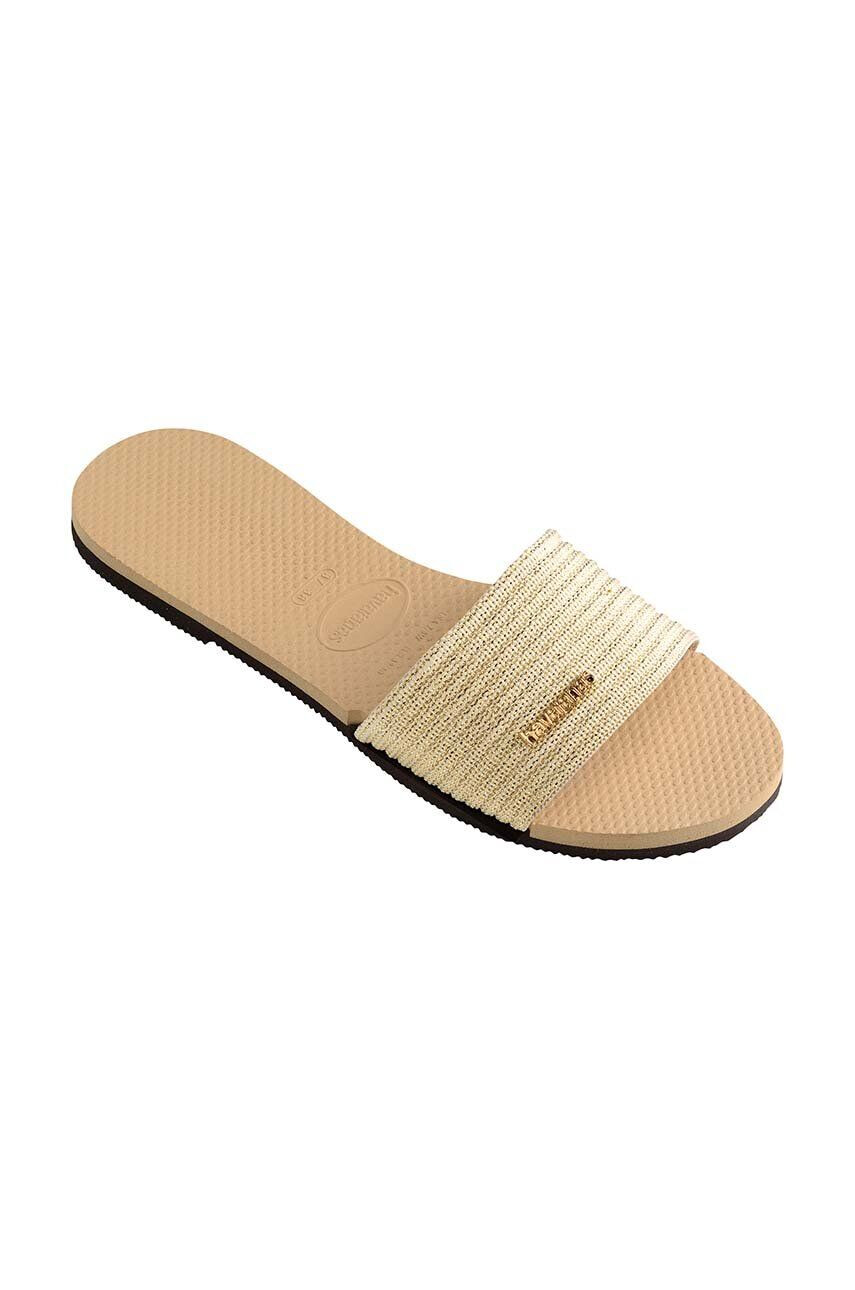 Havaianas papuci YOU MALTA METALLIC femei culoarea auriu 4147312.0570 - Pled.ro