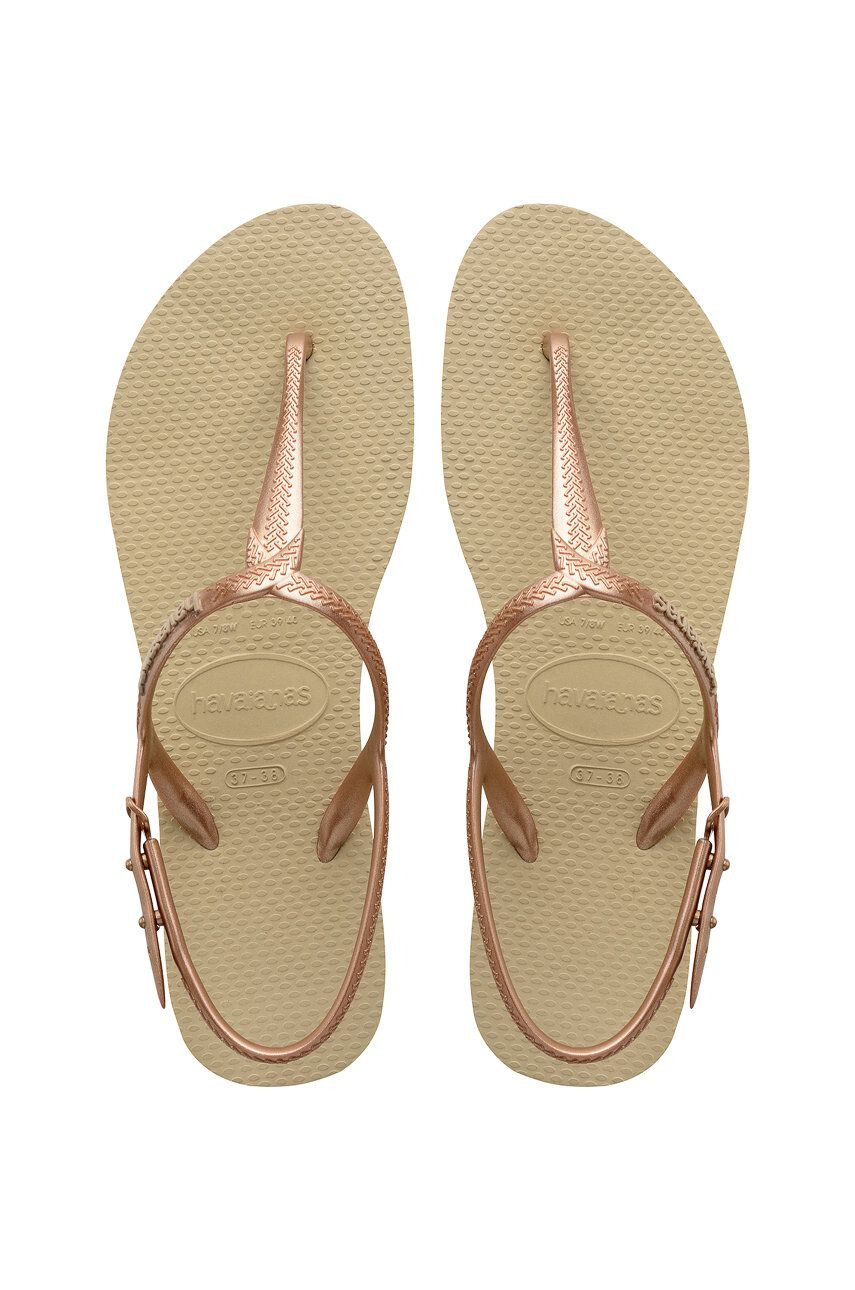 Havaianas Sandale femei culoarea bej - Pled.ro