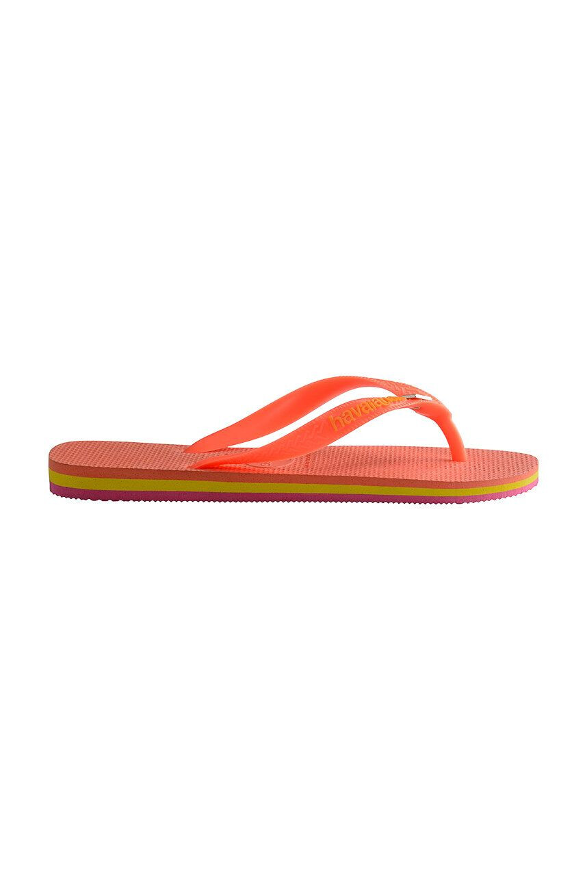 Havaianas Șlapi femei culoarea portocaliu cu toc plat - Pled.ro