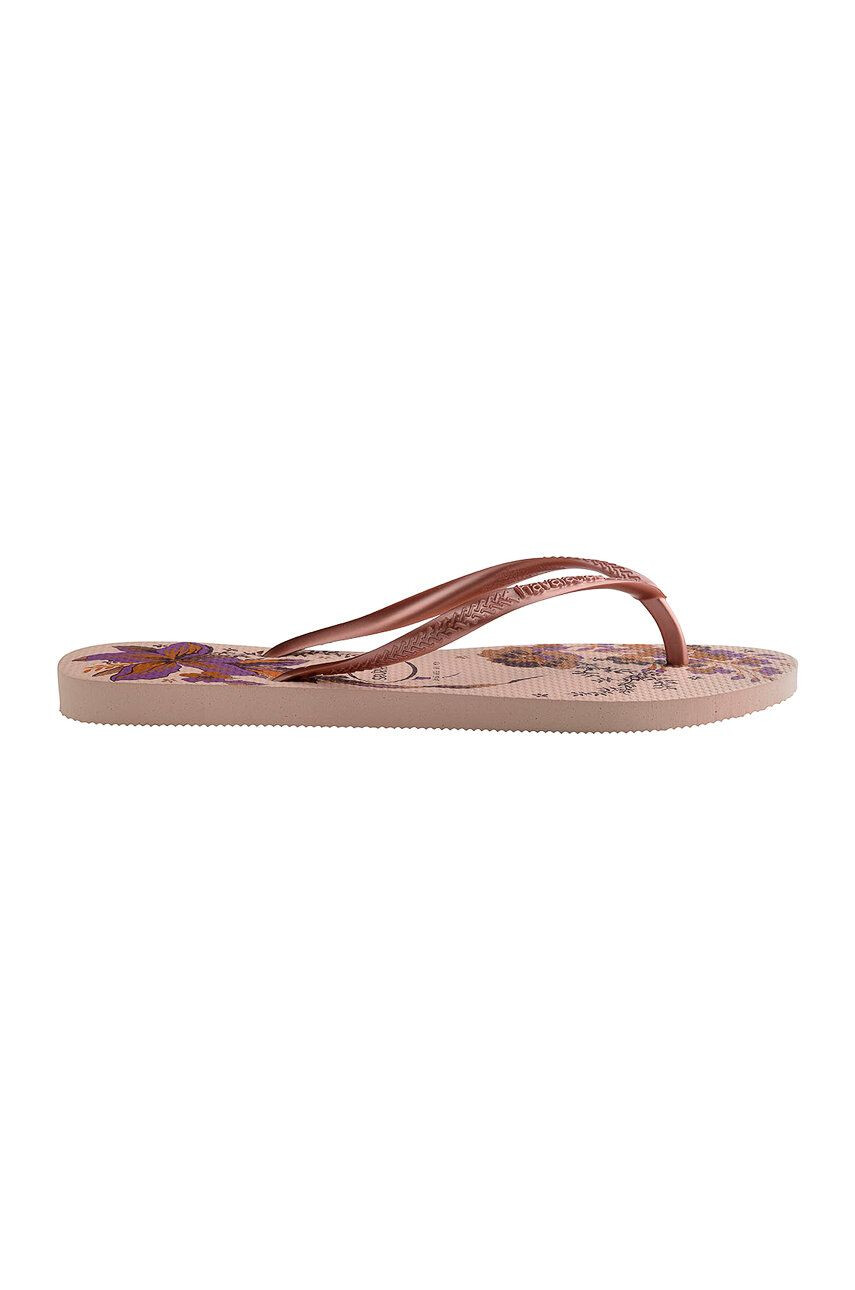 Havaianas Șlapi femei culoarea roz cu toc plat - Pled.ro