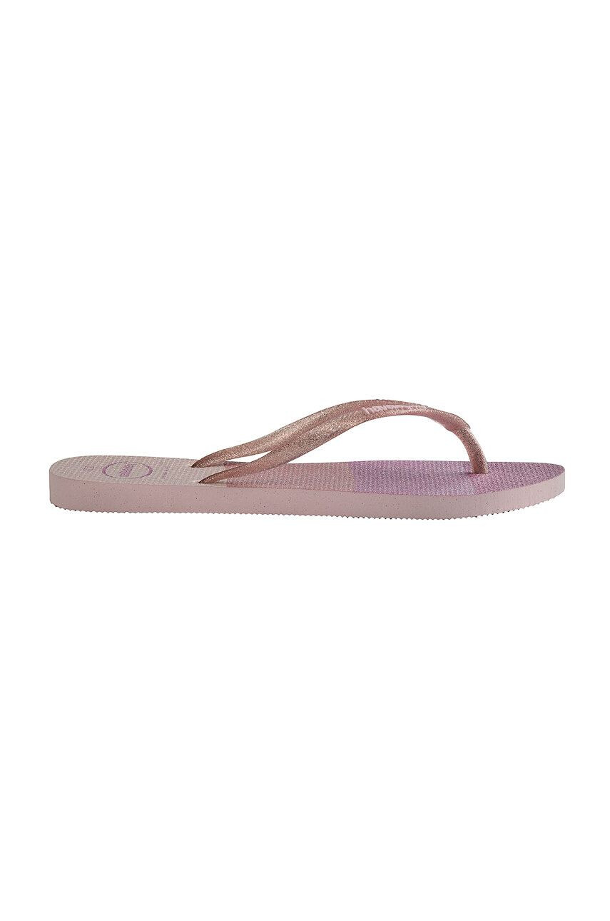 Havaianas Șlapi femei culoarea roz cu toc plat - Pled.ro