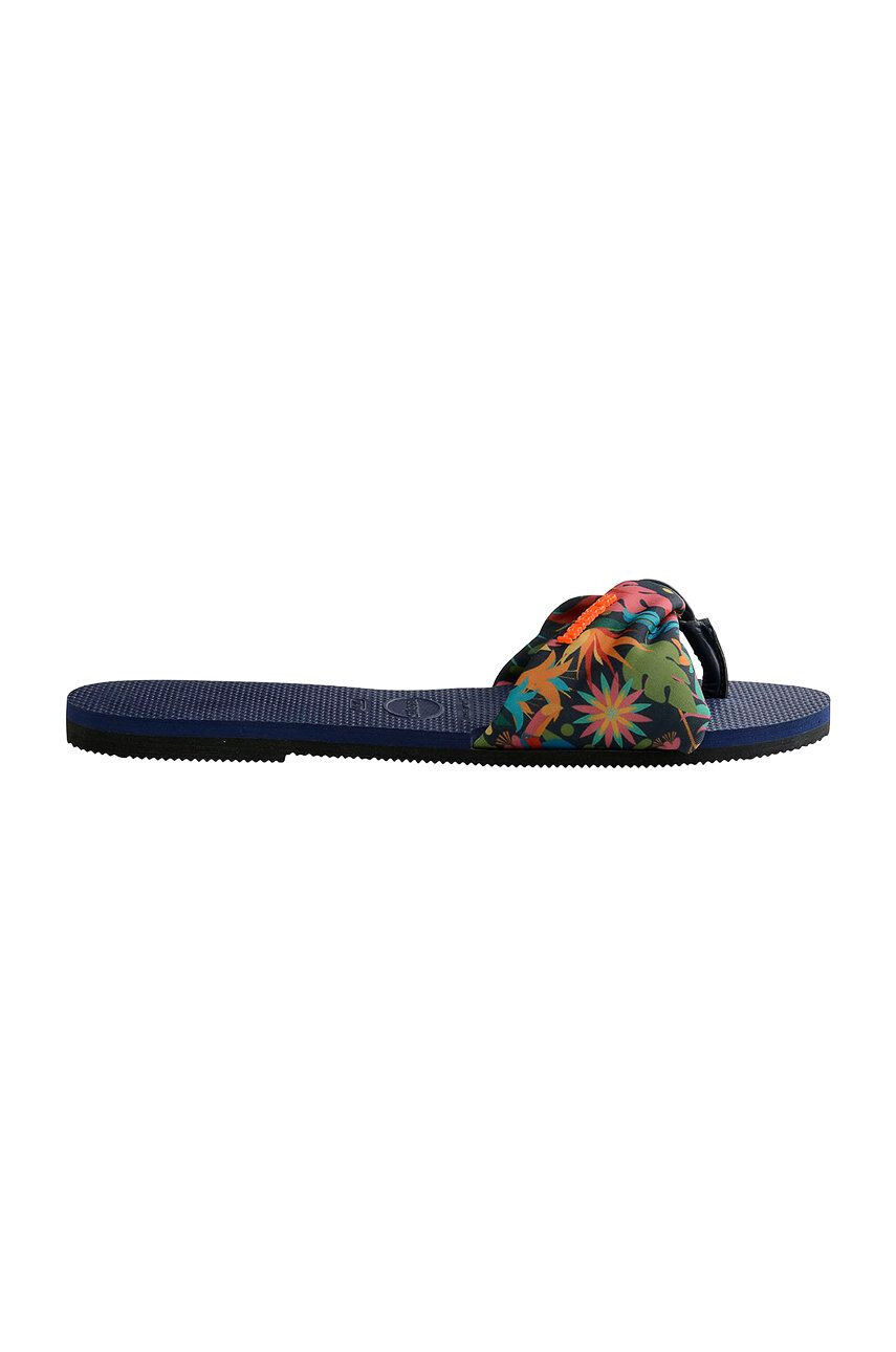 Havaianas Șlapi femei culoarea albastru marin cu toc plat - Pled.ro