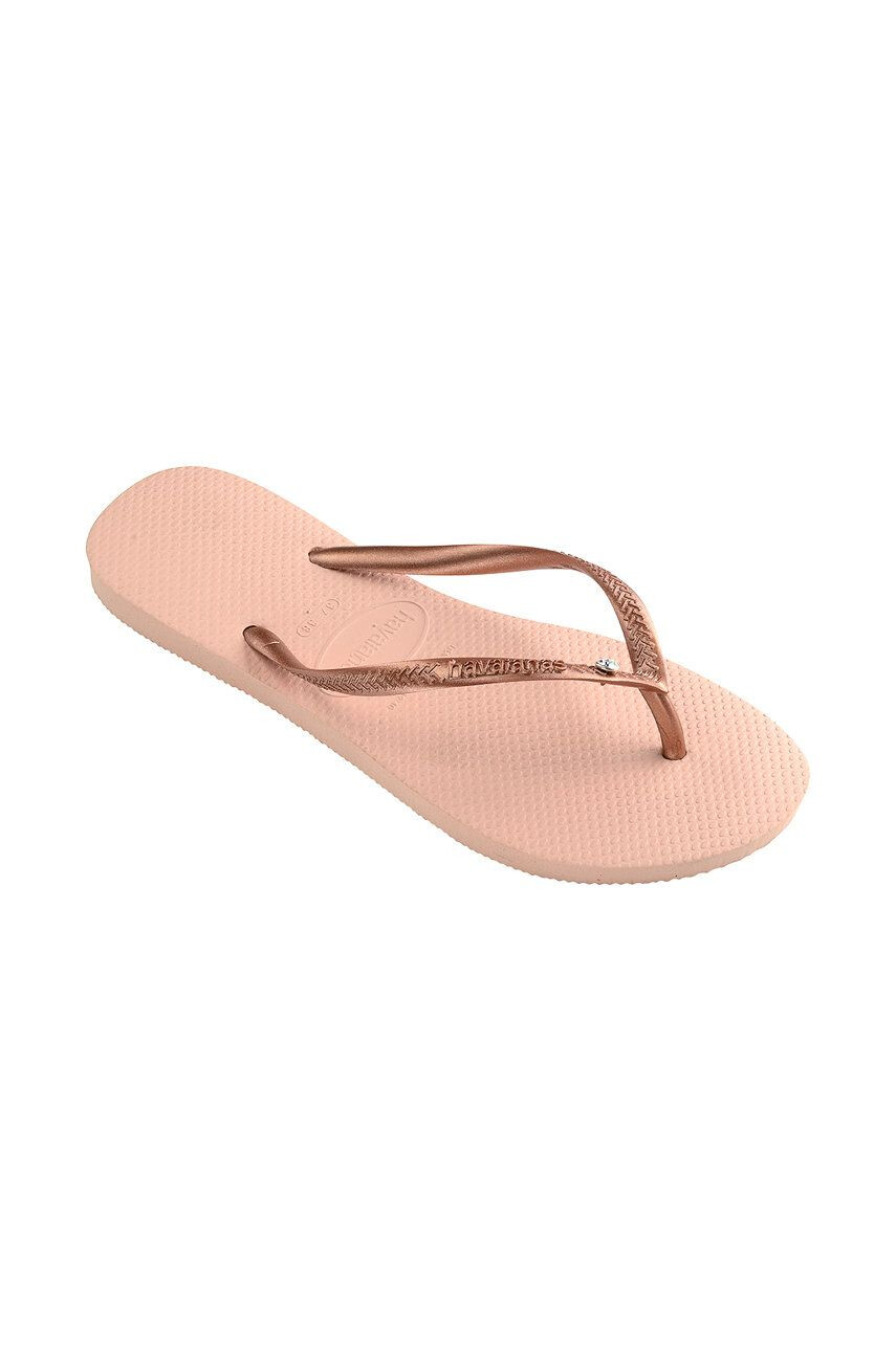 Havaianas Șlapi femei culoarea roz cu toc plat - Pled.ro