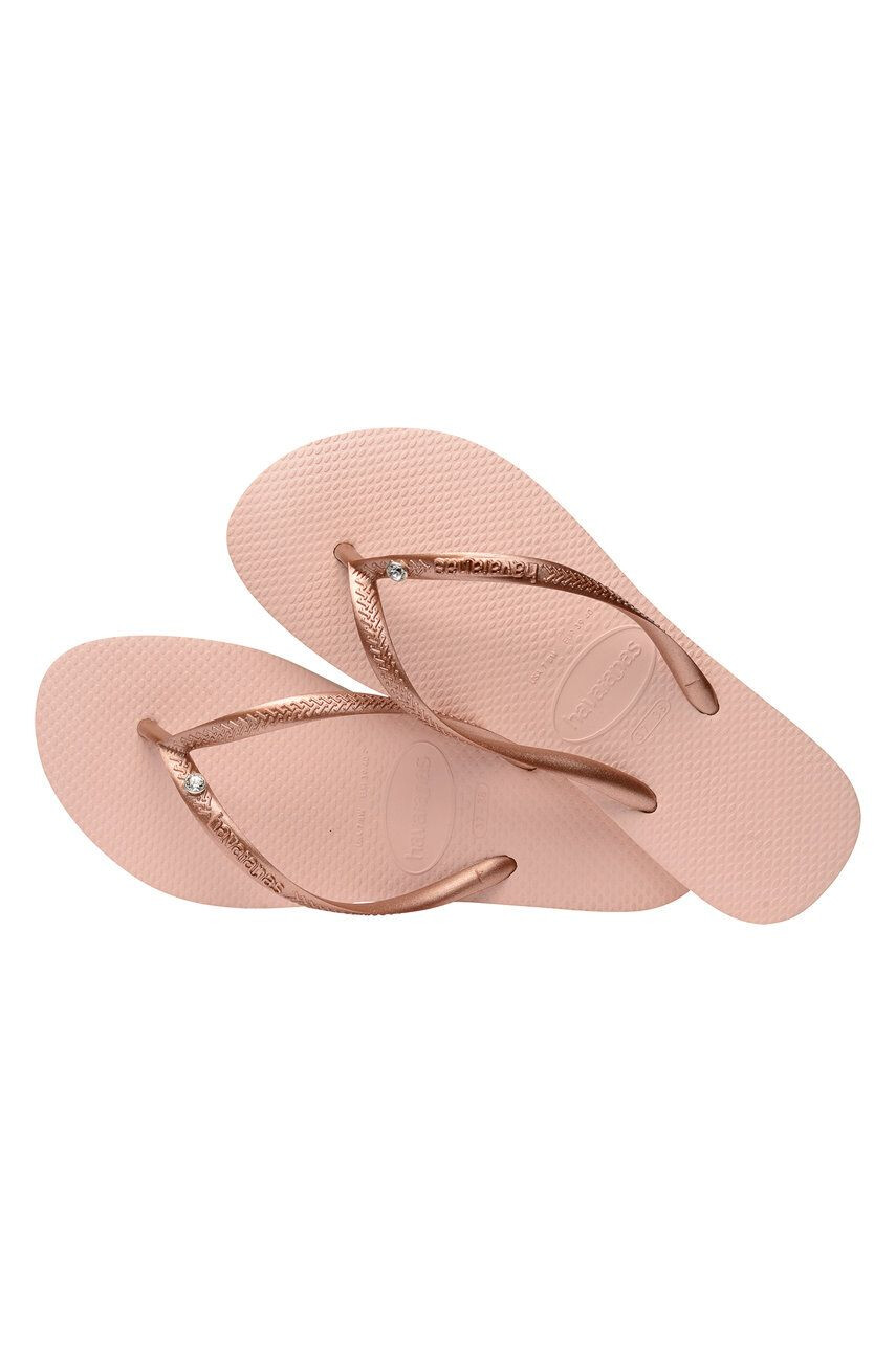 Havaianas Șlapi femei culoarea roz cu toc plat - Pled.ro