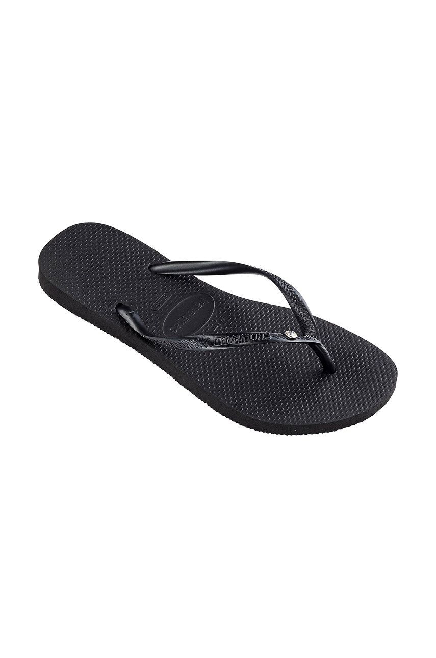 Havaianas Șlapi femei culoarea negru cu toc plat - Pled.ro