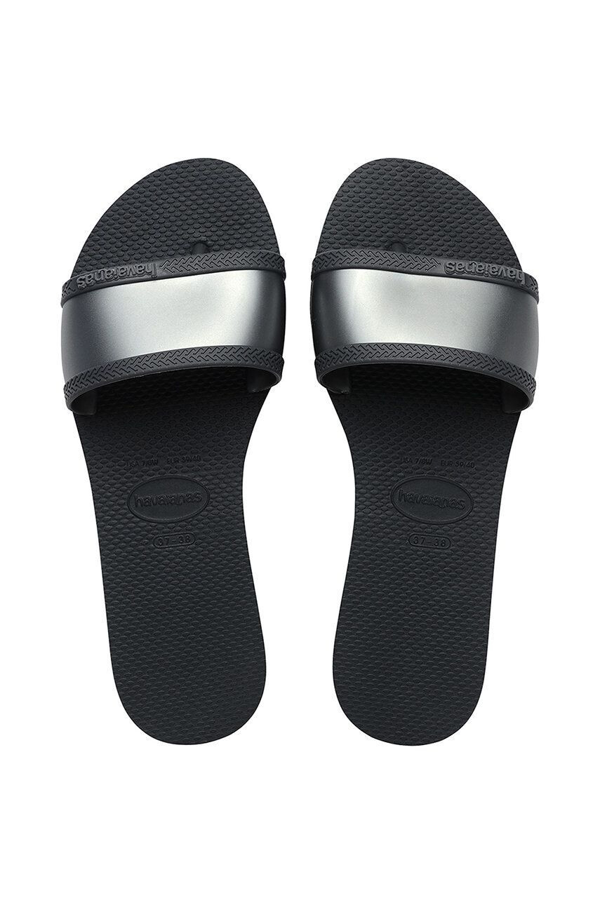 Havaianas slapi 4147238-0074P femei culoarea gri cu toc plat - Pled.ro