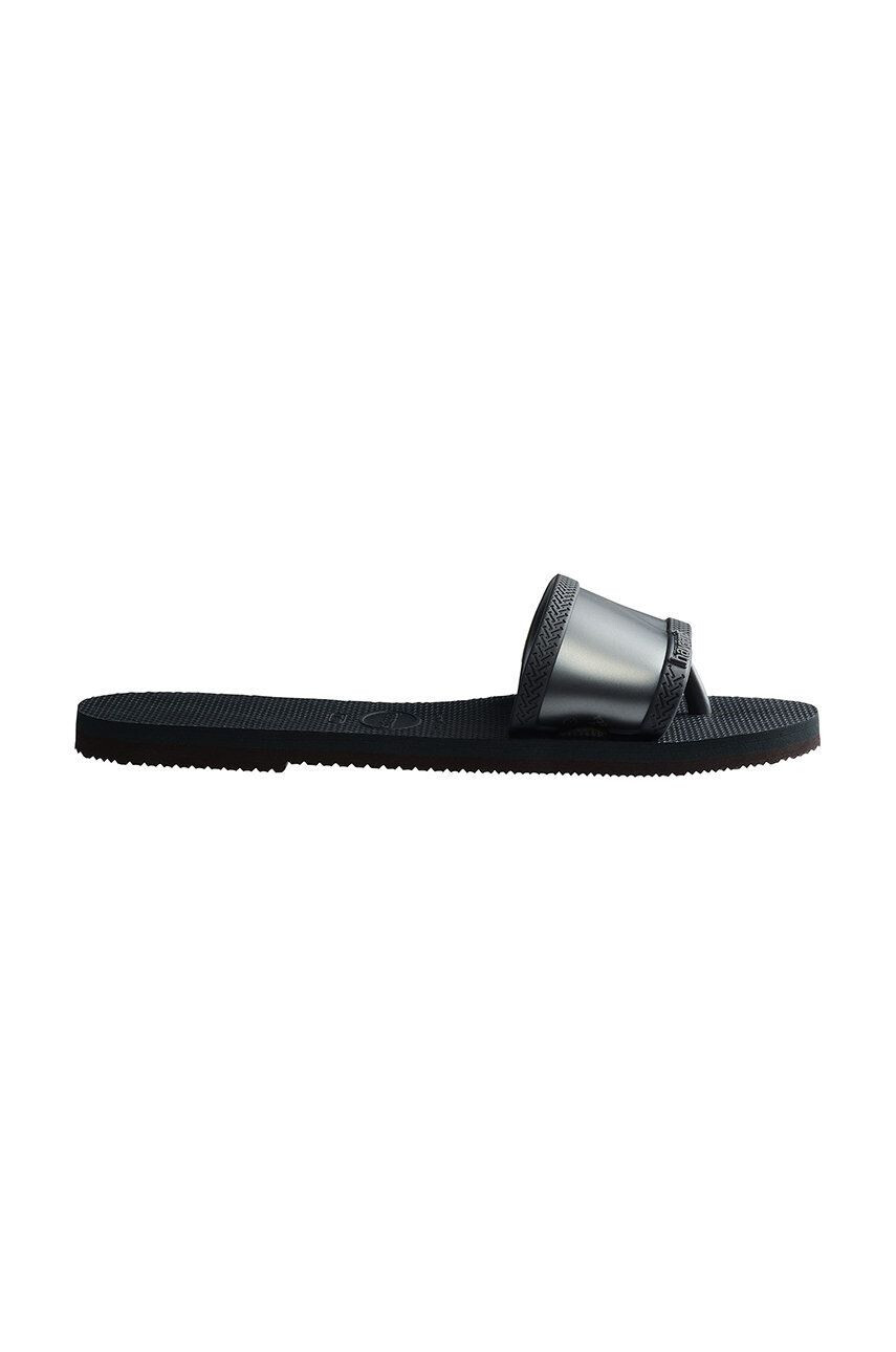 Havaianas slapi 4147238-0074P femei culoarea gri cu toc plat - Pled.ro