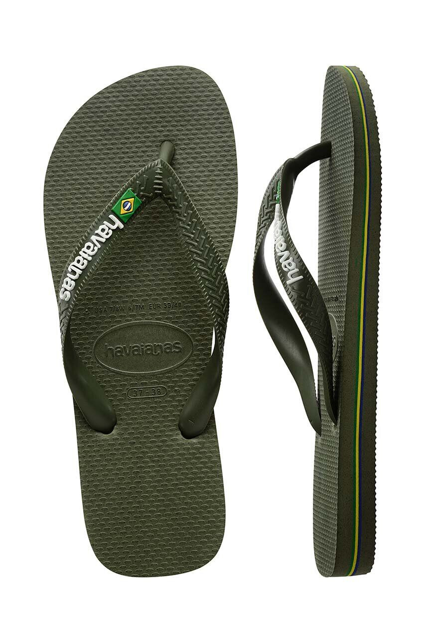 Havaianas slapi BRASIL LOGO culoarea verde 4110850.3058 - Pled.ro