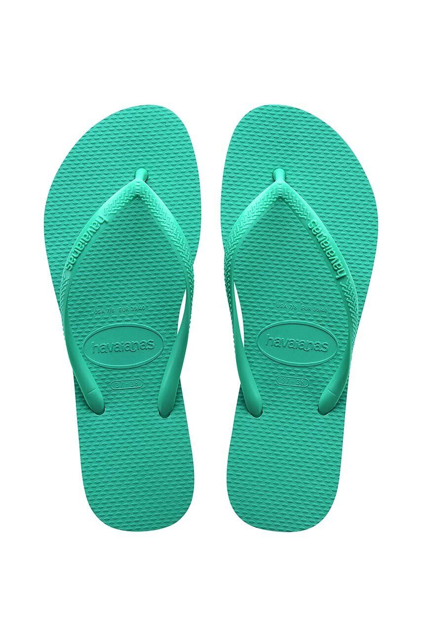 Havaianas slapi SLIM femei culoarea verde cu toc plat 4000030.1829 - Pled.ro