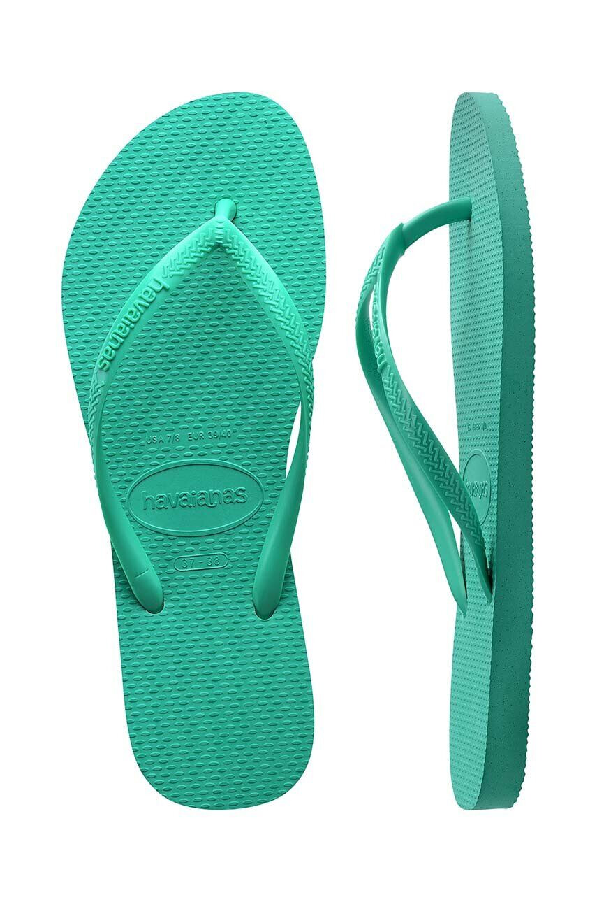 Havaianas slapi SLIM femei culoarea verde cu toc plat 4000030.1829 - Pled.ro