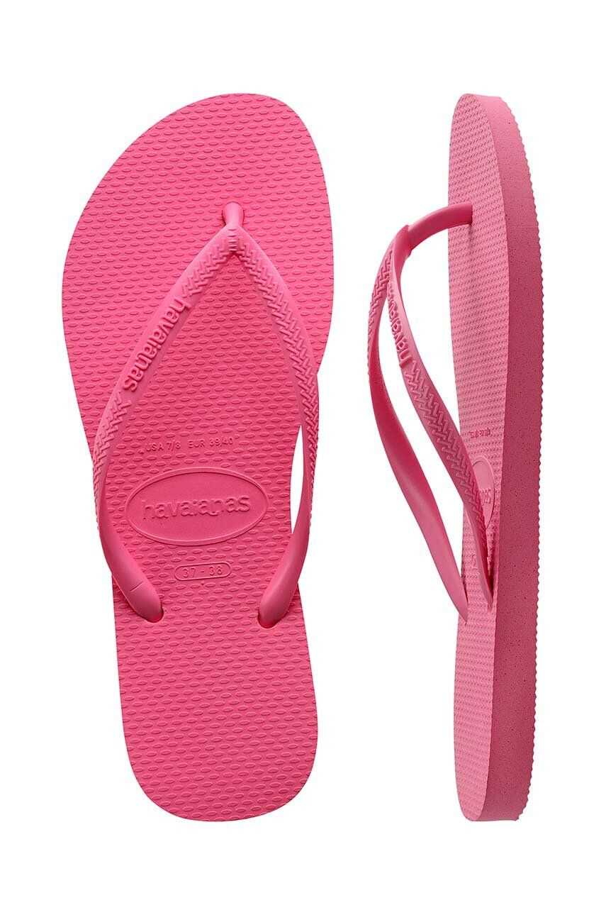 Havaianas slapi SLIM femei culoarea roz cu toc plat 4000030.1766 - Pled.ro