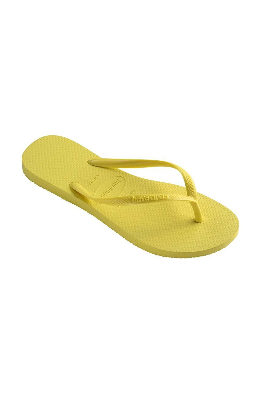 Havaianas slapi SLIM femei culoarea galben cu toc plat 4000030.1732 - Pled.ro